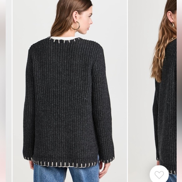 Gorgeous Alex Mill Marylebone sweater coat removable scarf contrast stitch - Picture 2 of 6